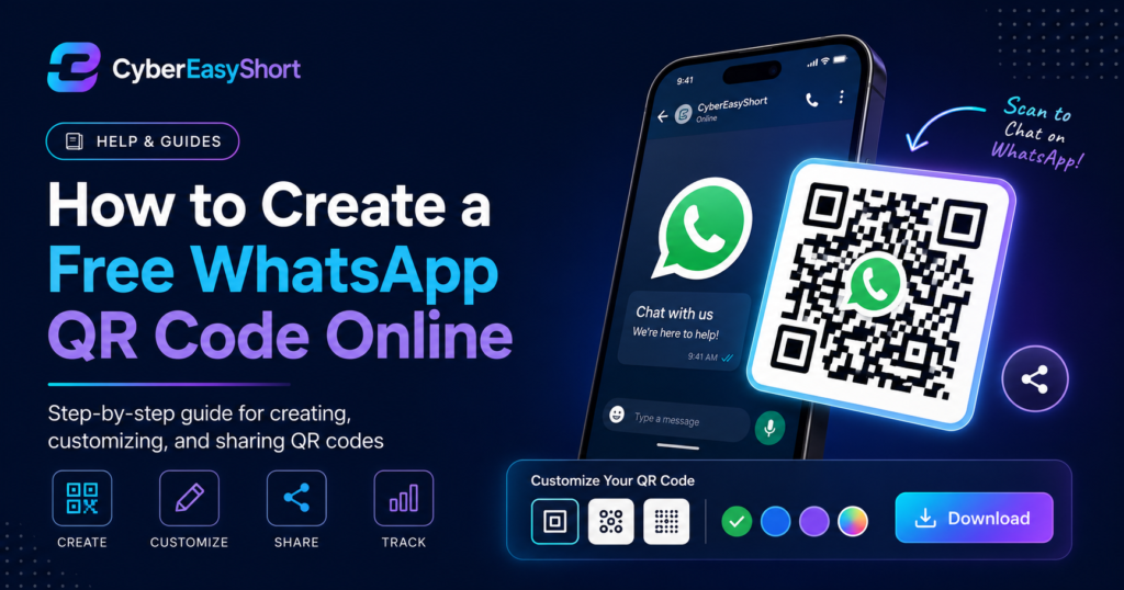How to create a free WhatsApp QR code online with CyberEasyShort